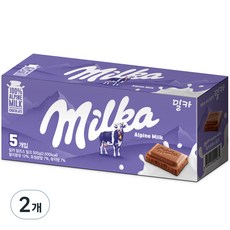 밀카 알프스 밀크 초콜릿 5p, 500g, 2개
