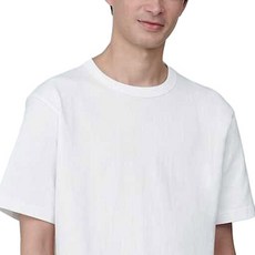 MUJI 無印良品 男棉混天竺圓領短袖T恤