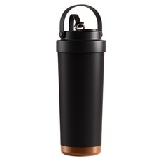 陶瓷易潔層 雙飲手提保溫杯, 黑色, 500ml/750ml, 1個