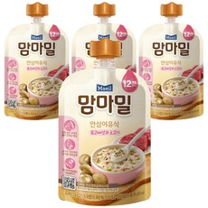 맘마밀 안심이유식 12개월부터, 혼합맛(표고버섯/소고기), 100g, 4개