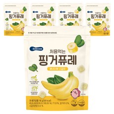 베베쿡 아동용 처음먹는 핑거퓨레, 바나나와시금치, 5개, 16g