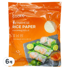 쿡샵 월남쌈 라이스페이퍼 원형, 300g, 6개