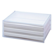 livinbox 樹德 A4桌上橫式文件櫃 DDH-103 白色 3抽 PS耐衝擊配方 340寬X250深X150高mm, 3層