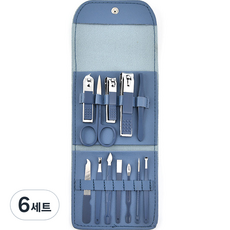 지앤와이 네일케어 손톱깎이 12종 세트, 블루, 6세트