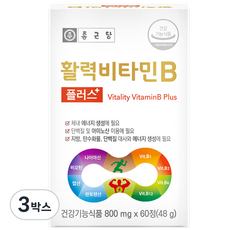 종근당 활력 비타민B 플러스, 60정, 3개