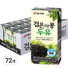 빙그레 검은깨 콩두유, 190ml, 72개