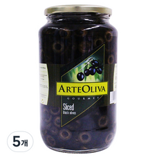 ARTE OLIVA 블랙 올리브 슬라이스, 935g, 5개