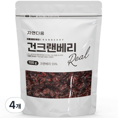 자연다움 건크랜베리, 100g, 4개
