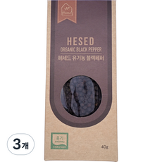 헤세드 캄보디아 유기농 흑후추 리필, 40g, 3개 - 헤세드