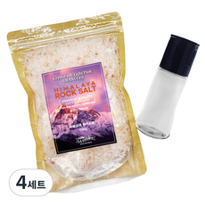 로얄푸드 히말라야 굵은 핑크소금 + 그라인더 세트, 1kg, 4세트
