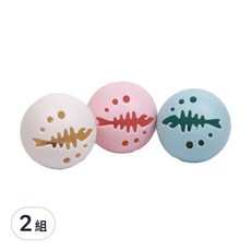 YOGiSSO 貓咪玩具球, Set 3件組, 50mm, 白色/粉紅色/淺藍色, 混合顏色, 2組