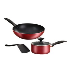 Tefal 特福 饗樂不沾鍋4件組, B486S495, 28cm小炒鍋 + 16cm湯鍋 + 16cm鍋蓋 + 鍋鏟, 1組