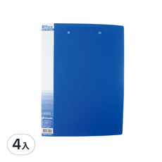 office 事務系雙上彈簧夾 藍色 A4文件夾 4入組, 4入, 藍