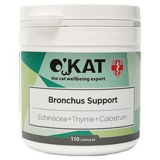 O'KAT 美喵人生 貓咪支氣管養護, 紫錐菊+百里香+初乳免疫球蛋白, 110 Capsules, 1盒