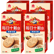 義美 每日十穀養生餅 燕麥芝麻, 171g, 4盒