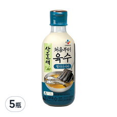 CJ 鯷魚海帶湯底調味料, SANDRAE 從頭開始, 9種自然食材熬煮, 525g, 5瓶