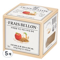 프레벨롱 국산 과일오트밀 퓨레, 혼합맛(사과/배/귀리), 200g, 5개