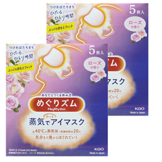 Kao 花王 MegRhythm 美舒律 蒸氣眼罩 玫瑰花香, 約40°C 蒸氣浴, 5片裝, 5片, 2盒