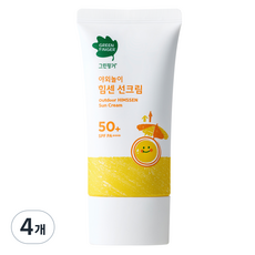 그린핑거 야외놀이 힘센 유아 선크림 SPF50+ PA++++, 70ml, 4개