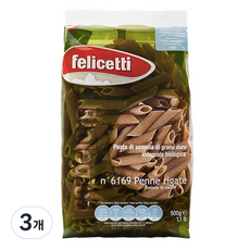 펠리체티 유기농 통밀 펜네, 500g, 3개