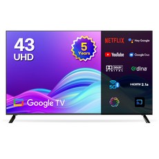 이노스 5년 무상AS 4K UHD 구글 TV 티비, 고객직접설치, 스탠드형, 108cm(43인치), G43