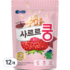 베베쿡 사르르쿵 딸기 과자 23g, 딸기맛, 12개