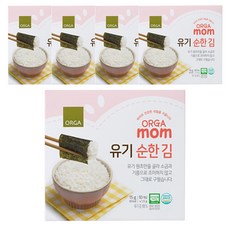 올가홀푸드 유기 순한 김 1.5g, 순한맛, 15g, 5개 - 초록마을아기김