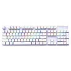 FOXXRAY 狐鐳 霓彩RGB全尺寸機械鍵盤，電競級5000萬次高特機械軸，1677萬色背光，1000Hz按鍵回報率, FXR-HKM-88, 白色, 青軸