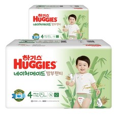 하기스 네이처메이드밤부 팬티형 기저귀 남아용 대형, 4단계, 108매