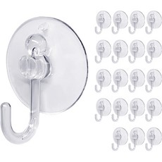 PICKYPICKS 透明真空吸附Q方+掛勾 20入, 透明, 1組