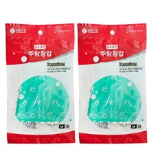 롯데이라이프 주방장갑, 그린, 중(M), 2개