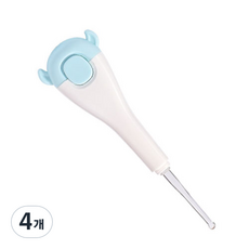 블루버킷 유아용 애니멀 LED 이어클리너 블루, 4개, 1개입