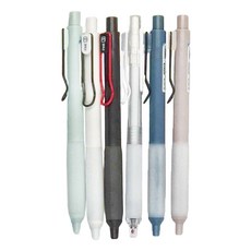 TEMPO 節奏牌 雙珠速乾自動中性筆 6件組 Set, GL-250, 規格:0.5mm, 黑桿 + 白桿 + 透明桿 + 墨藍桿 + 淡綠桿 + 紫色桿, 1組