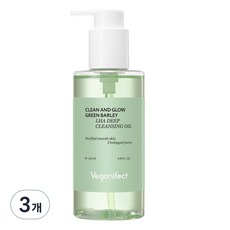 비건이펙트 클린앤글로우 청보리 LHA 모공 딥 클렌징 오일, 205ml, 3개