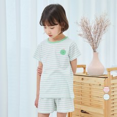 LollyTree 兒童款條紋水果亮點短袖單人室內服上下套裝