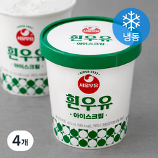 서울우유 레트로 흰우유 아이스크림 (냉동), 474ml, 4개