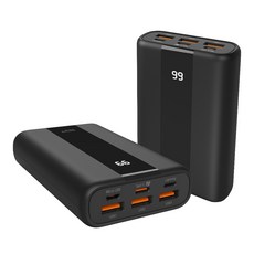 Silicon Power 廣穎電通 4孔輸出PDQC雙向快充行動電源, 2萬毫安, 22.5W, QS55, 黑色