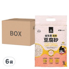 DOG CAT STAR 汪喵星球 益生菌消臭豆腐砂 條狀, 7L 容量, 2.7kg, 6袋