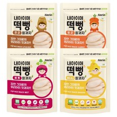 Naeiae 孩童綜合米餅組 4種口味, 甜菜根+蓮藕+胡蘿蔔+香蕉, 120g, 1組