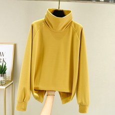 스타 하이넥 벨벳 스웨터 임부 긴팔 목티셔츠