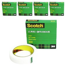 스카치 매직 테이프 810 리필 3인치 24mm x 65m, 5개