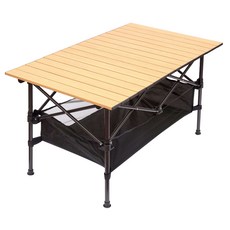 캠핑 테이블-추천-[쿠팡 직수입] 아웃도어 포레스트 알루미늄 디럭스 롤 캠핑 테이블, 네츄럴 우드