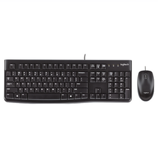 logitech 羅技 有線滑鼠鍵盤組, MK120, 黑色
