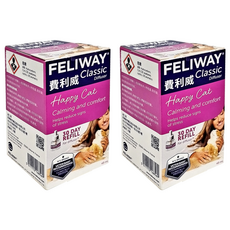 FELIWAY 費利威 Classic 貓用補充瓶, Happy Cat, 舒緩減壓, 30天補充裝, 2盒, 壓力