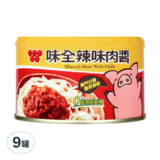 味全 辣味肉醬, 無添加防腐劑, 台灣原產, 150克*3入, 150g, 9罐