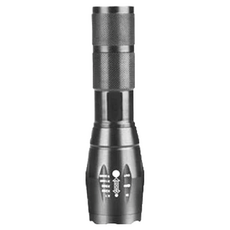T6 LED強光手電筒, 鋁合金材質, 800~1000流明, 變焦射程200-500公尺, 1個
