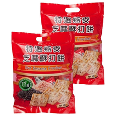 天然屋 特選蘇打餅量販包燕麥芝麻, 添加燕麥片 增加所需營養, 添加芝麻 增添香氣, 口感酥脆不油膩, 289g, 2袋
