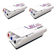 LINEPLUS 3色白板筆板擦 BXT, 紅色+藍色+黑色, 3組