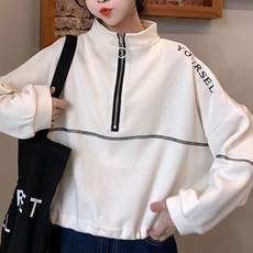 짱짱한 쭈리 캐주얼 반하이넥 집업 임산부 맨투맨