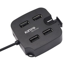 Kinyo USB 2.0 HUB 4 PORTS支架集線器 64 x 60 x 21.5mm 線長1m 41g, HUB-27, 1個